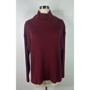 Eileen Fisher Ribbed Mock Neck Long Sleeve Top